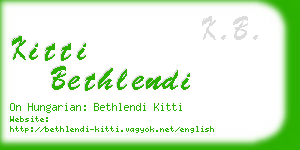 kitti bethlendi business card